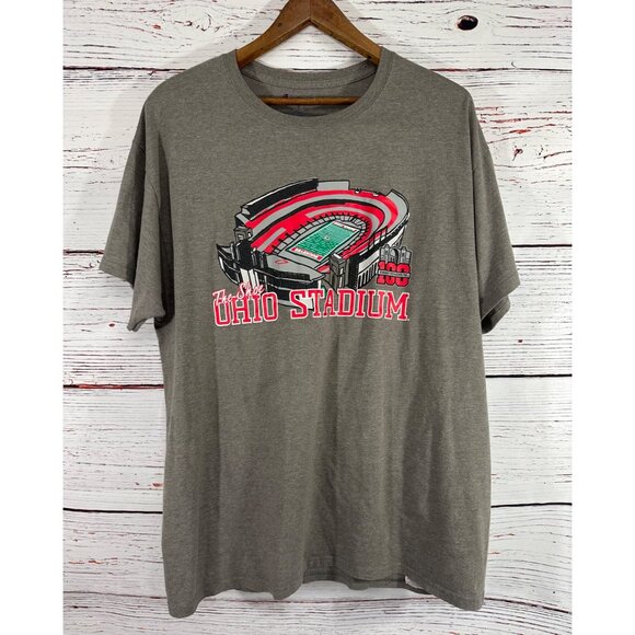 Ohio Stadium The Shoe Buckeyes Champion T-Shirt L Gray Unisex Large Athletic - Picture 5 of 8